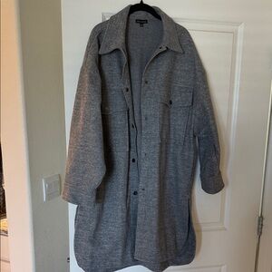 NWOT Gray Button-Up Long Coat